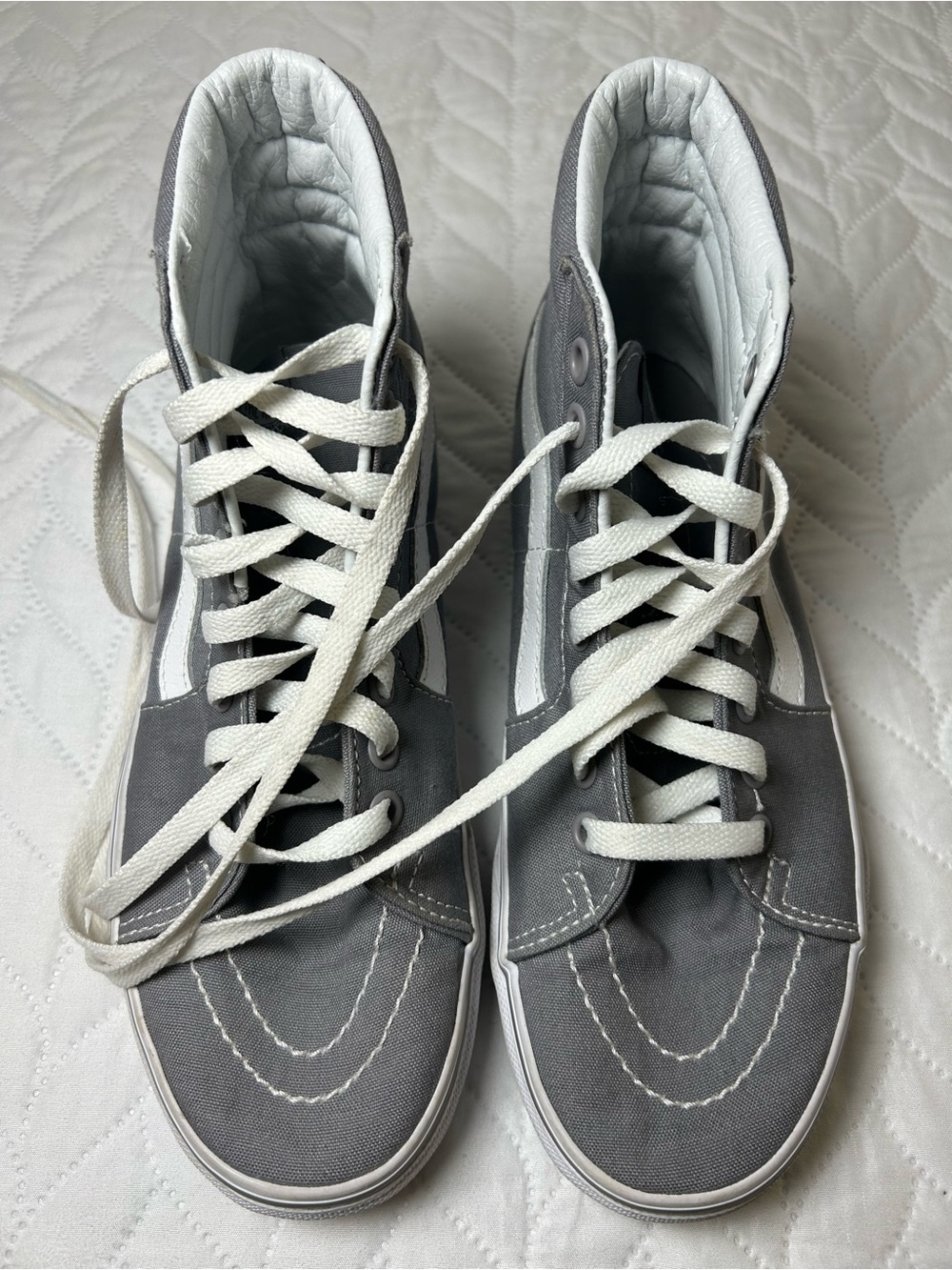 Vans Sk8-Hi Slim Gray Canvas High Top Sneakers - Women’s 7.5/ Men’s 6 - Picture 2 of 8